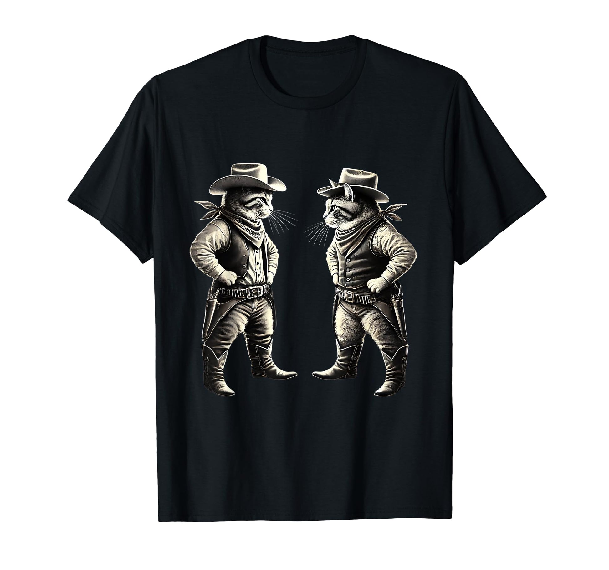 Meowdy Funny Cat Wearing Cowboy Hat T-Shirt - Aesthetic Graphic Men Women - T-Shirt, Sweatshirt, Hoodie