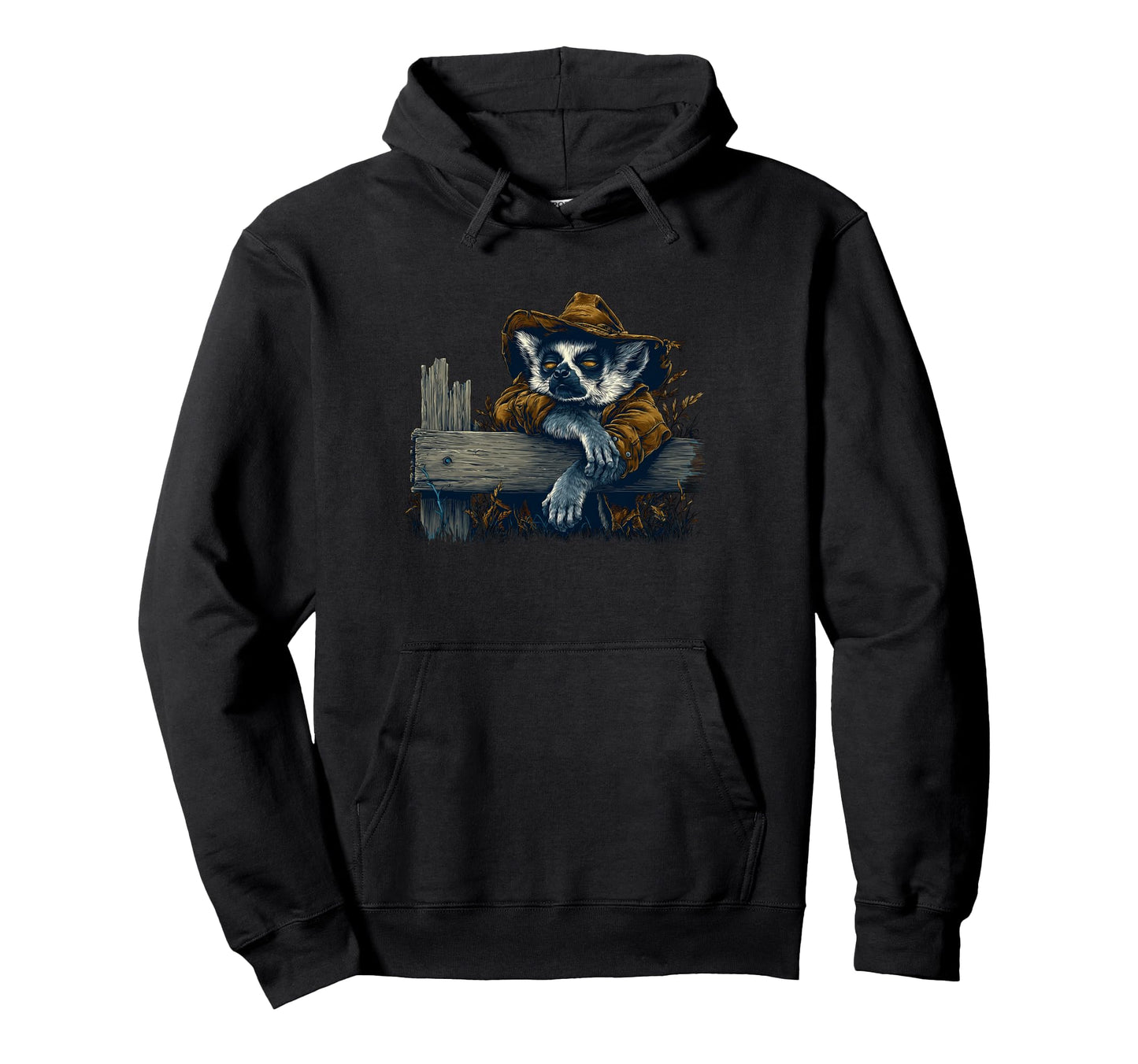Lemur Cowboy Rodeo Cowgirl Western Hoodie - Custom Art Print for Adults - T-Shirt, Sweatshirt, Hoodie