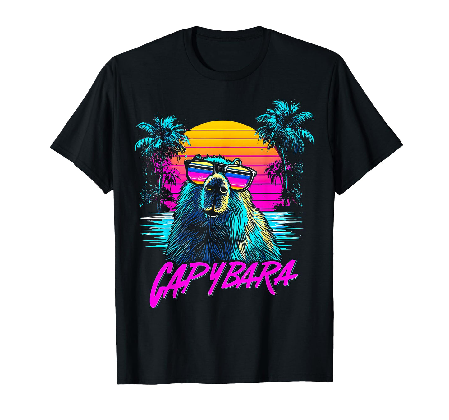 Capybara Capibara Sunglasses T-Shirt - Aesthetic Graphic Men Women - T-Shirt, Sweatshirt, Hoodie