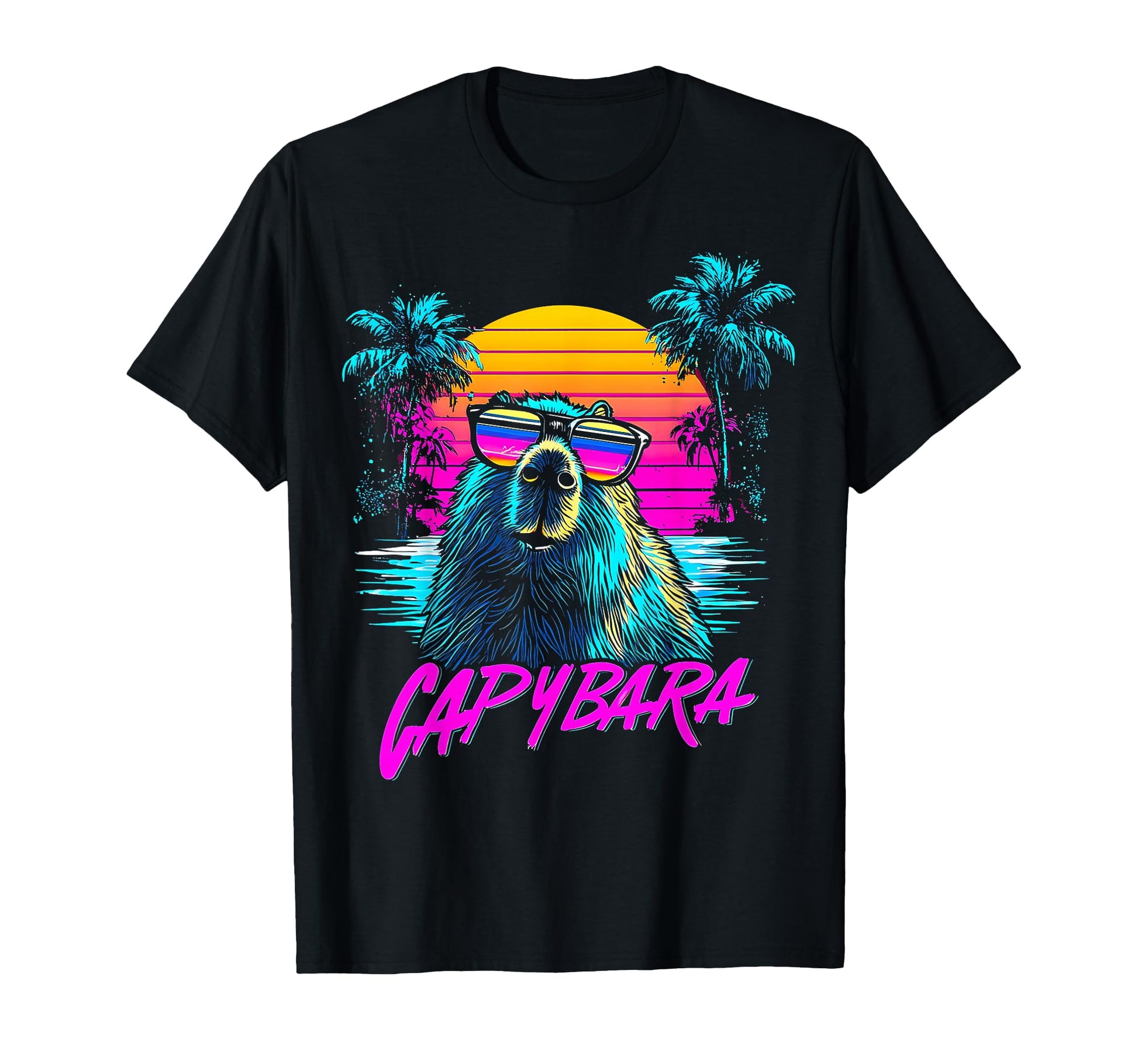 Capybara Capibara Sunglasses T-Shirt - Aesthetic Graphic Men Women - T-Shirt, Sweatshirt, Hoodie