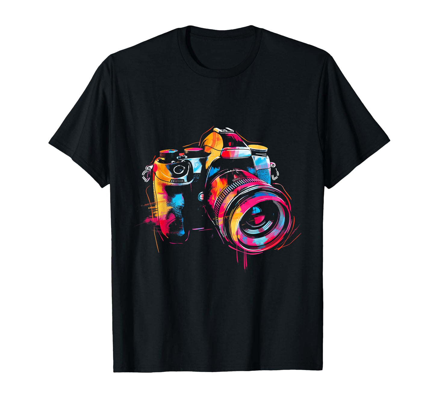 Camera Photography Watercolor Art T-Shirt - Novelty Apparel for Adults - T-Shirt, Sweatshirt, Hoodie