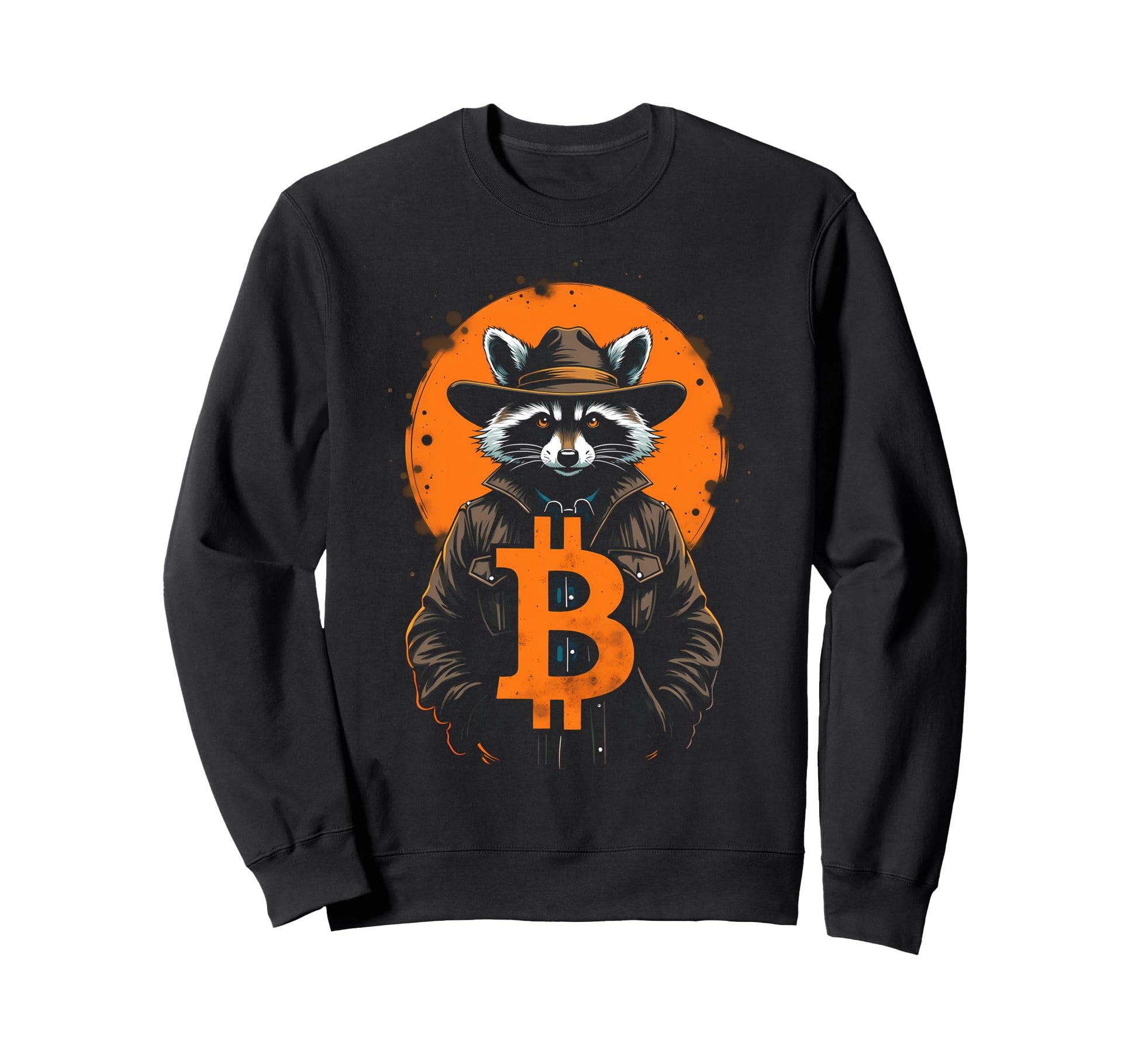Raccoon Cowboy Bitcoin Logo Hodl Btc Sweatshirt - Novelty Apparel Men Women - T-Shirt, Sweatshirt, Hoodie
