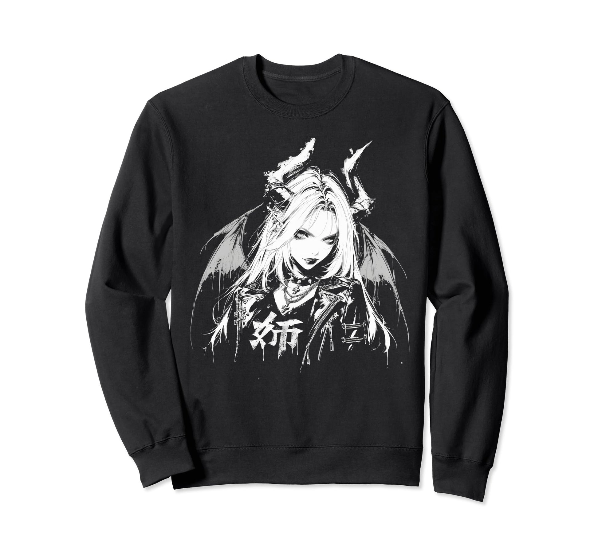 Goth Grunge Demon Anime Waifu Sweatshirt - Aesthetic Graphic Men Women - T-Shirt, Sweatshirt, Hoodie