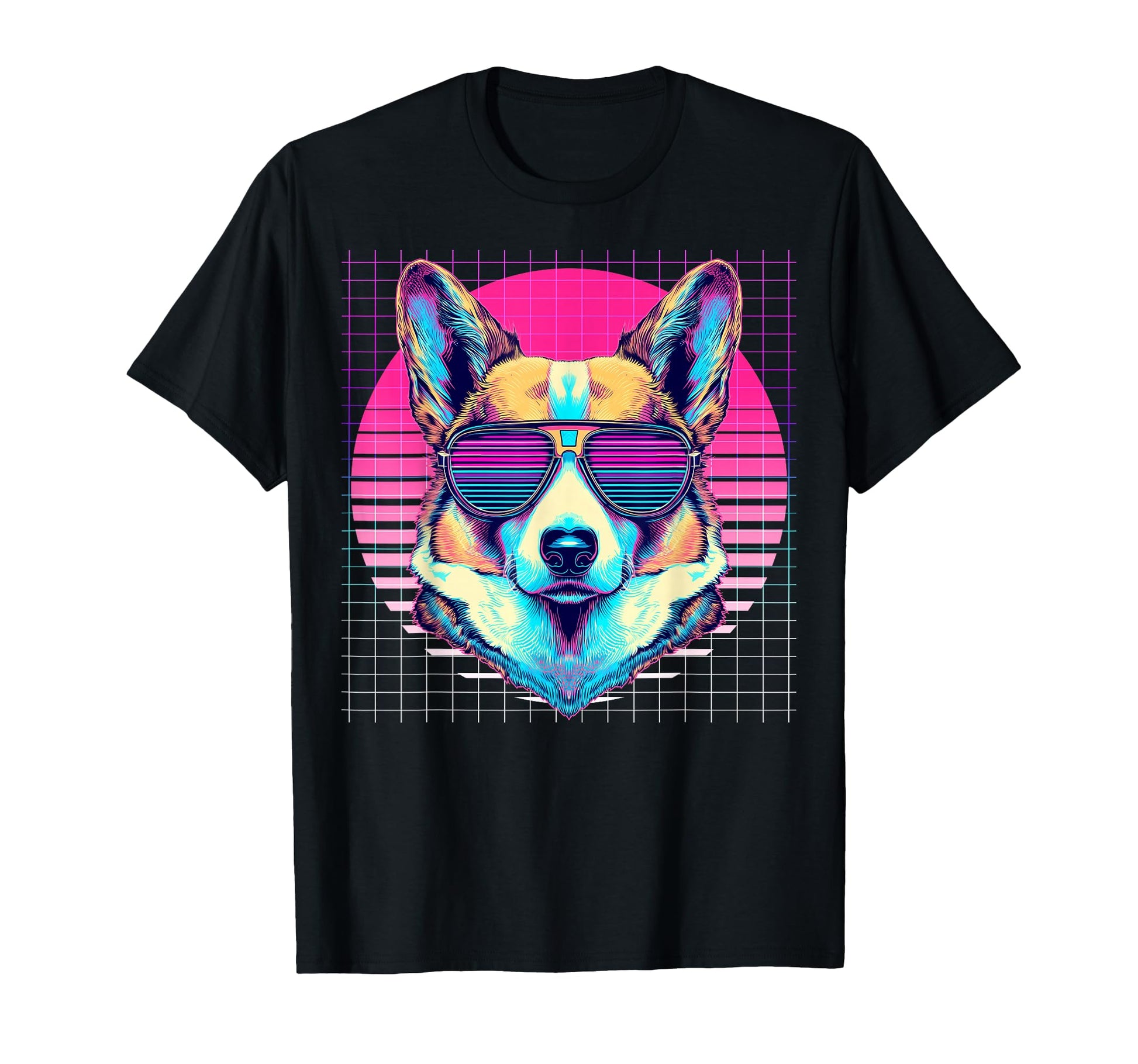 Pembroke Corgi Sunglasses Dog T-Shirt - Custom Art Print Men Women - T-Shirt, Sweatshirt, Hoodie