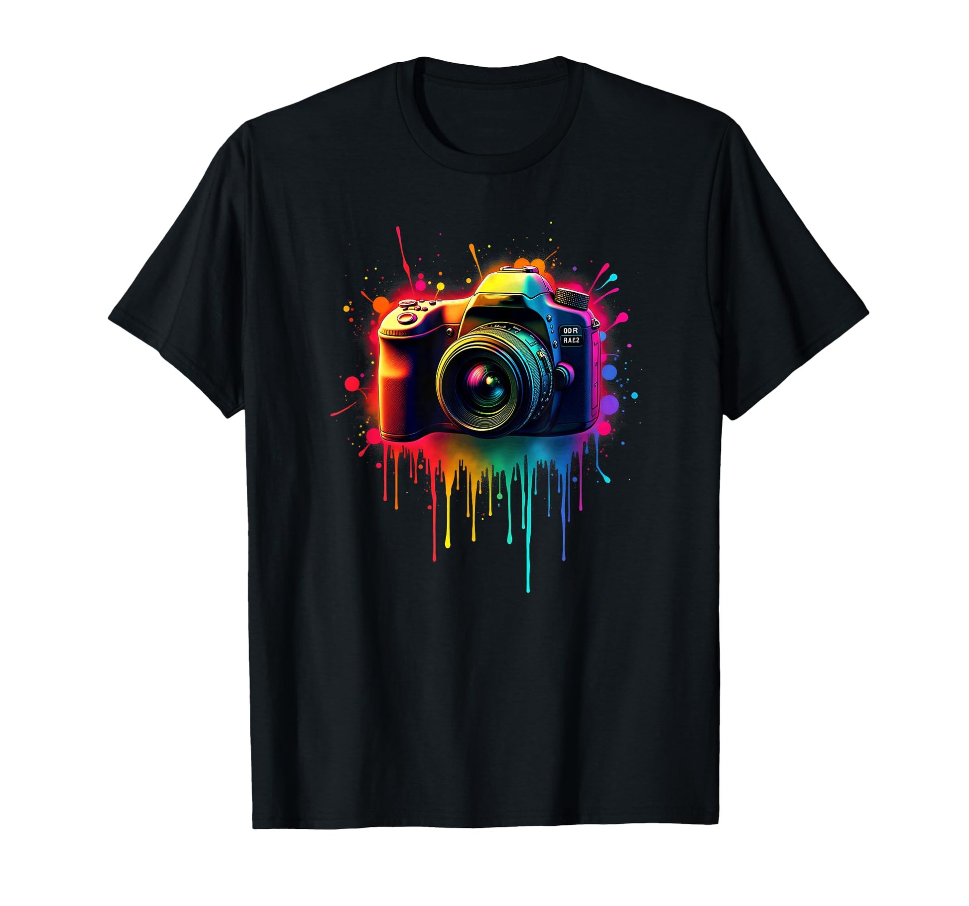 Photography Colorful Camera Dripping T-Shirt - Minimalist Print Men Women - T-Shirt, Sweatshirt, Hoodie