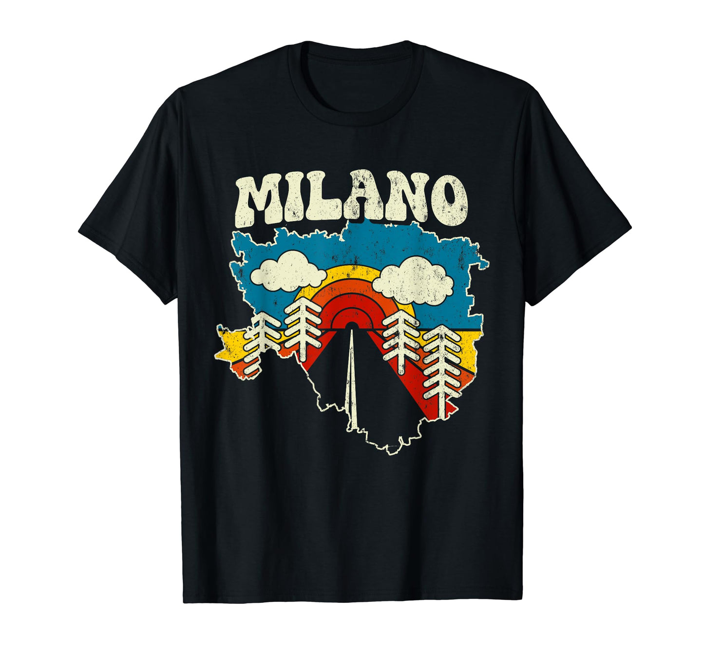 Milano Italian City Rainbow Italy T-Shirt - Custom Art Print for Adults - T-Shirt, Sweatshirt, Hoodie