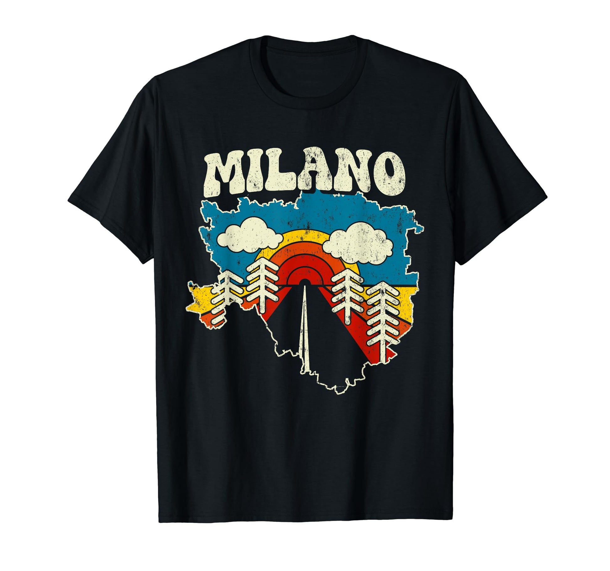 Milano Italian City Rainbow Italy T-Shirt - Custom Art Print for Adults - T-Shirt, Sweatshirt, Hoodie