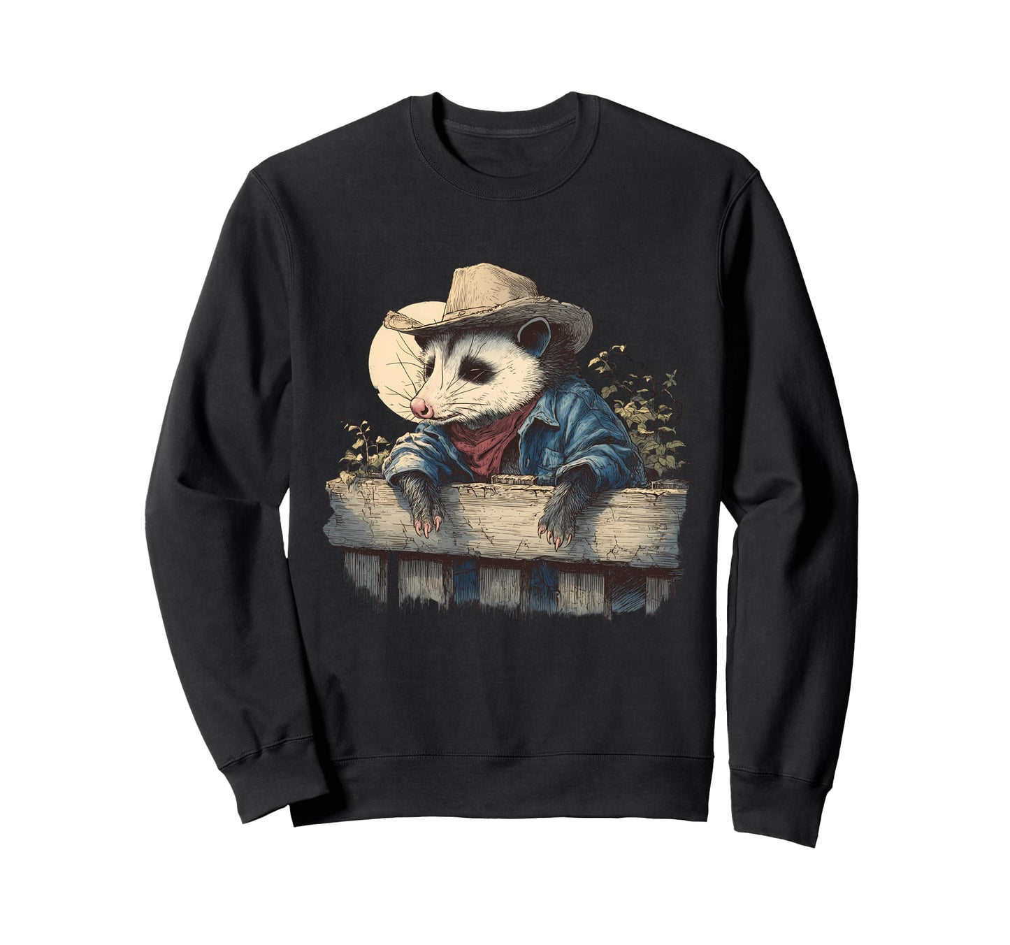 Country Cowboy Opossum Rodeo Possum Sweatshirt - Graphic Print for Adults - T-Shirt, Sweatshirt, Hoodie
