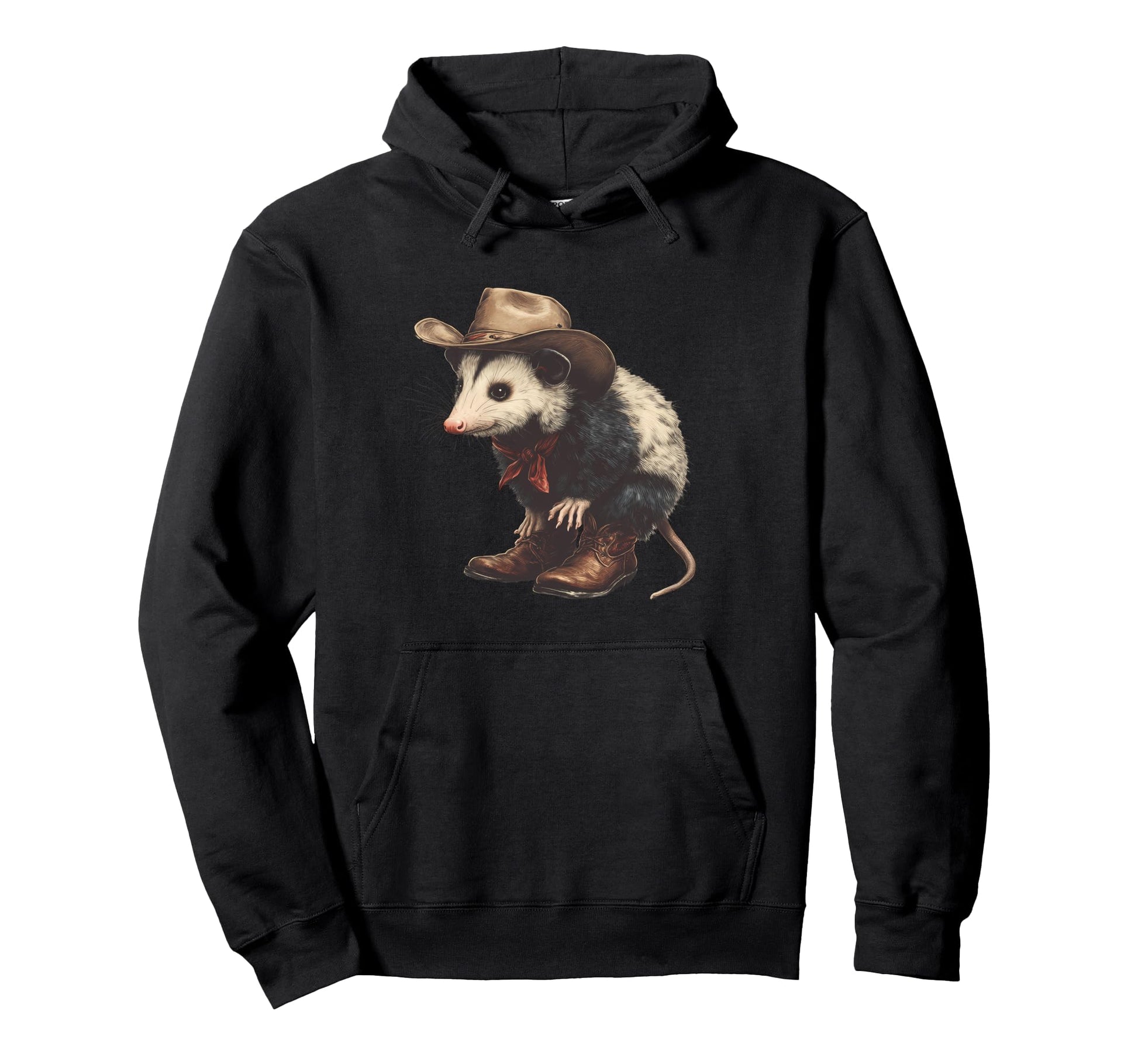 Opossum Cowboy Rodeo Cowgirl Hoodie - Casual Everyday Wear Men Women - T-Shirt, Sweatshirt, Hoodie