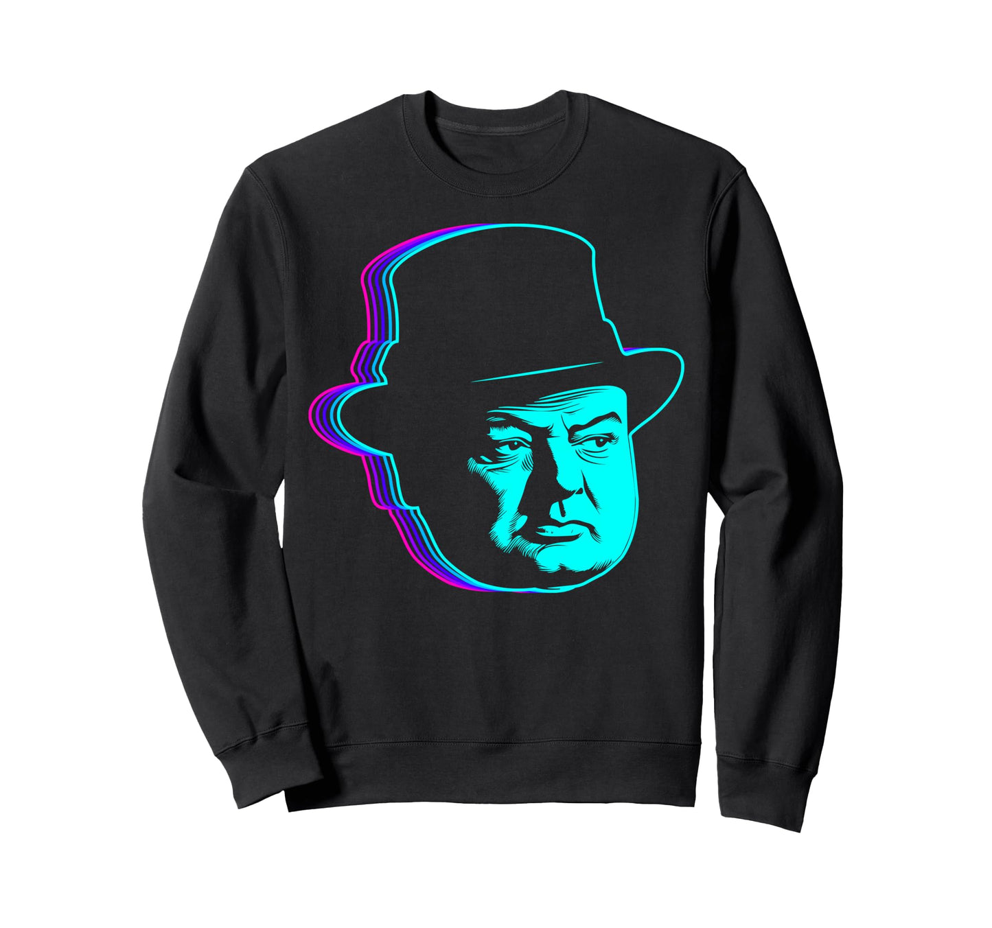 Winston Churchill British Vaporwave Sweatshirt - Unique Graphic for Adults - T-Shirt, Sweatshirt, Hoodie