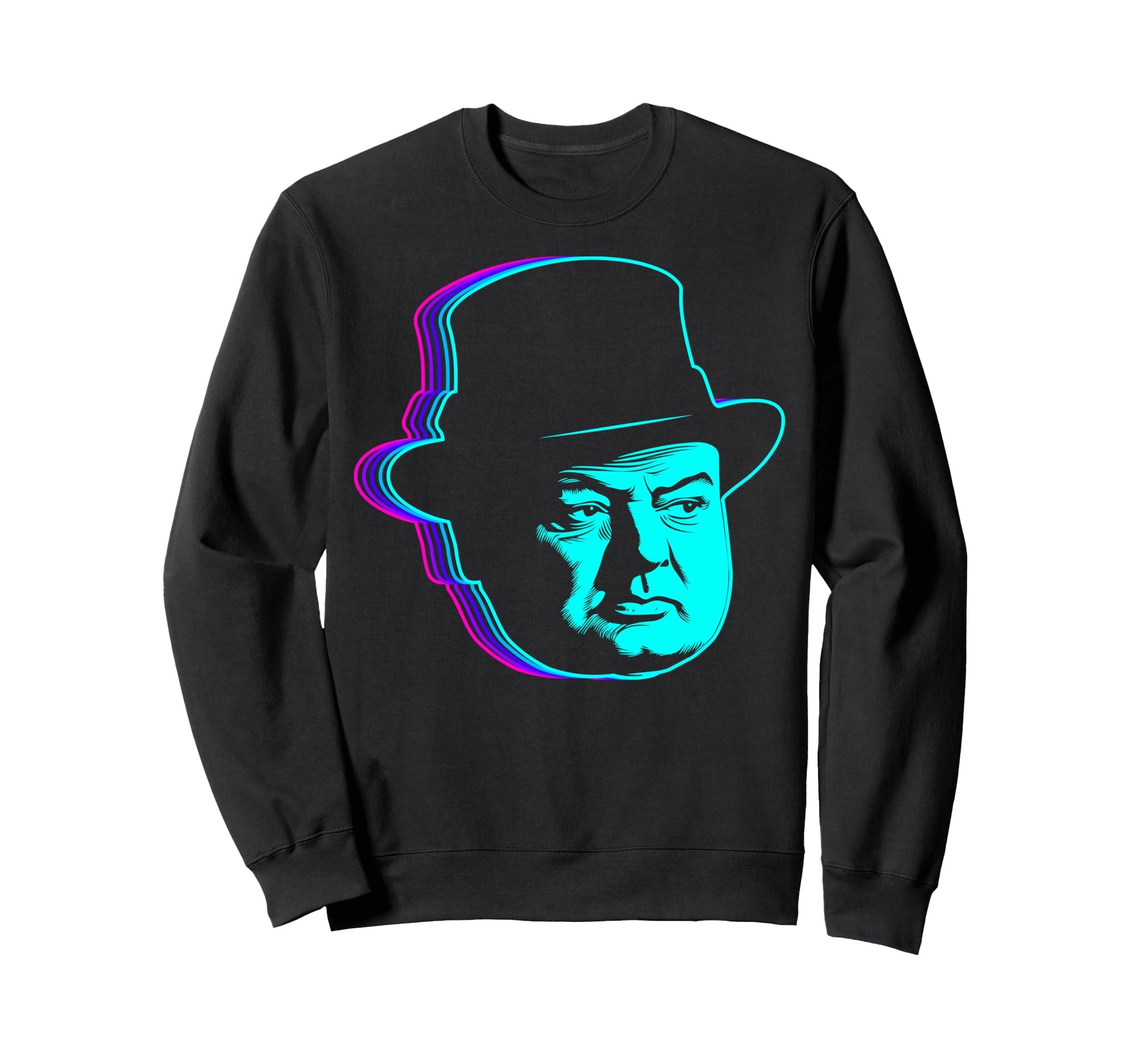 Winston Churchill British Vaporwave Sweatshirt - Unique Graphic for Adults - T-Shirt, Sweatshirt, Hoodie