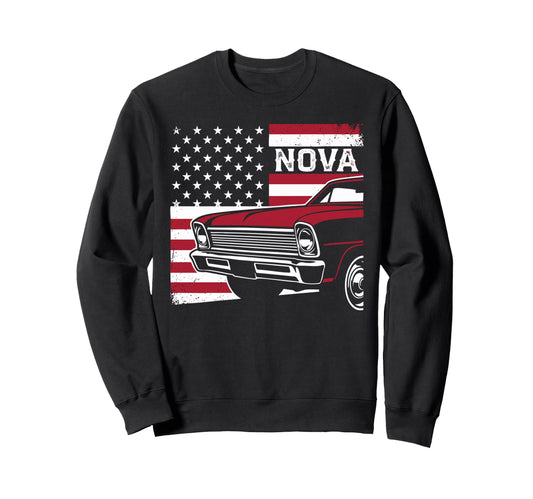 1966 1967 Nova Ss Patriotic Usa Flag Sweatshirt - Trendy Graphic Men Women - T-Shirt, Sweatshirt, Hoodie