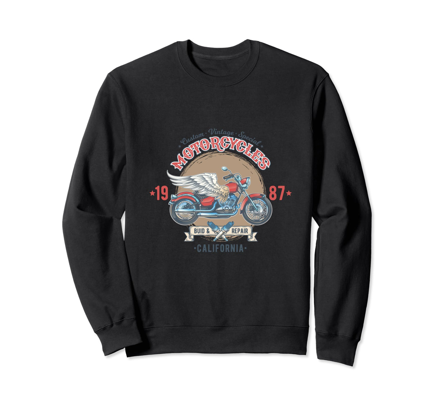 Custom California Motorcycle Sweatshirt - Fun Novelty Design Men Women - T-Shirt, Sweatshirt, Hoodie
