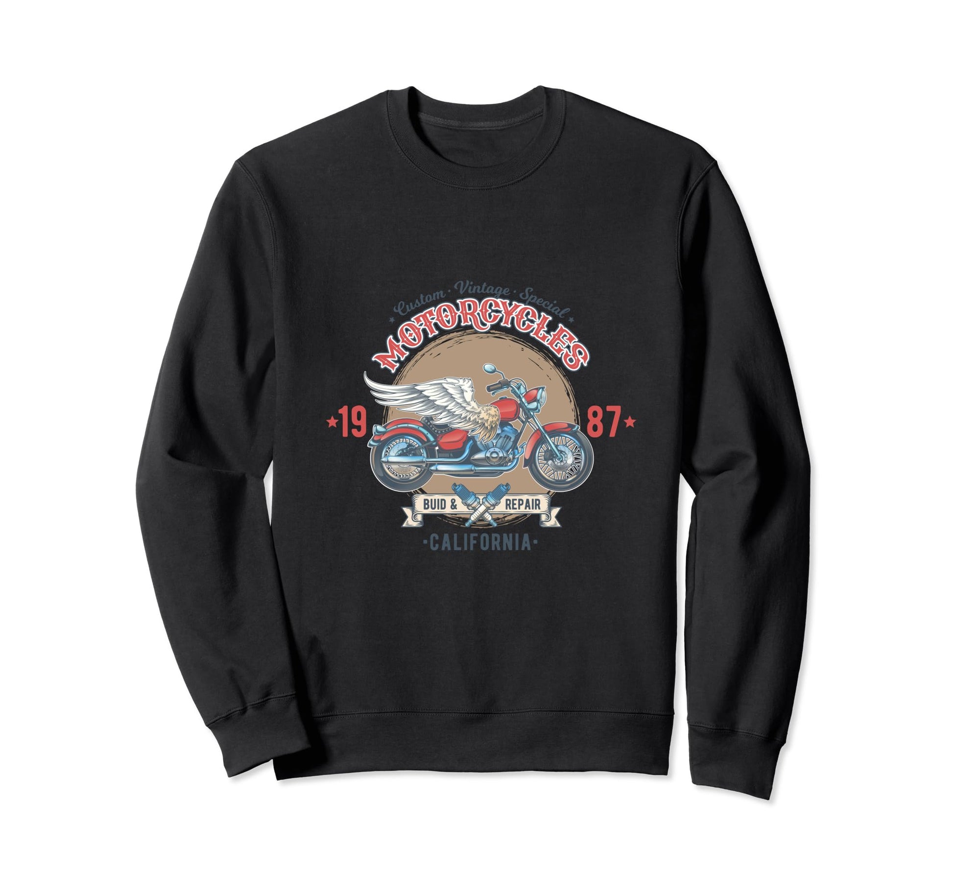 Custom California Motorcycle Sweatshirt - Fun Novelty Design Men Women - T-Shirt, Sweatshirt, Hoodie