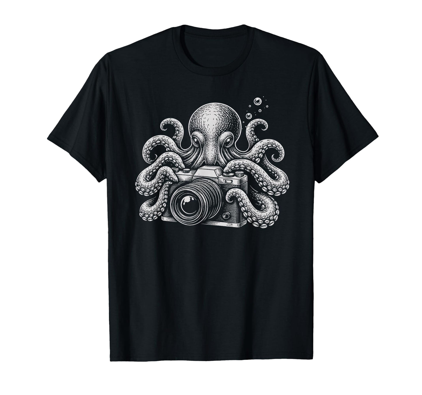 Photographer Octopus Camera Art T-Shirt - Aesthetic Graphic for Adults - T-Shirt, Sweatshirt, Hoodie