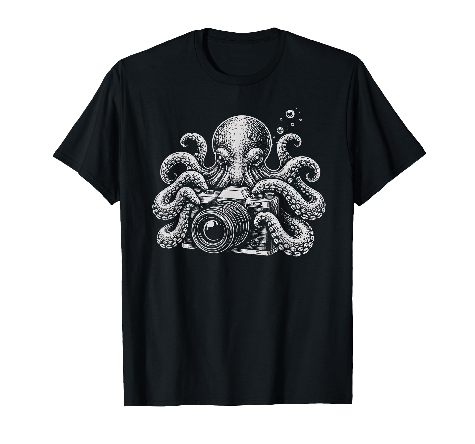 Photographer Octopus Camera Art T-Shirt - Aesthetic Graphic for Adults - T-Shirt, Sweatshirt, Hoodie
