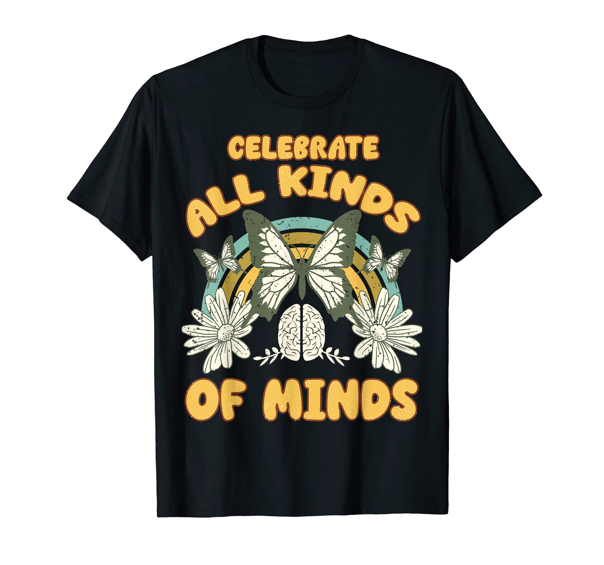 Neurodiversity Celebrate All Kinds Minds T-Shirt - Custom Art Print Unisex - T-Shirt, Sweatshirt, Hoodie