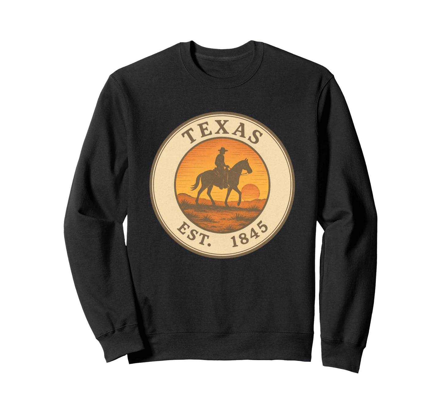 Texas Pride Cowboy Silhouette Sweatshirt - Fun Novelty Design for Adults - T-Shirt, Sweatshirt, Hoodie