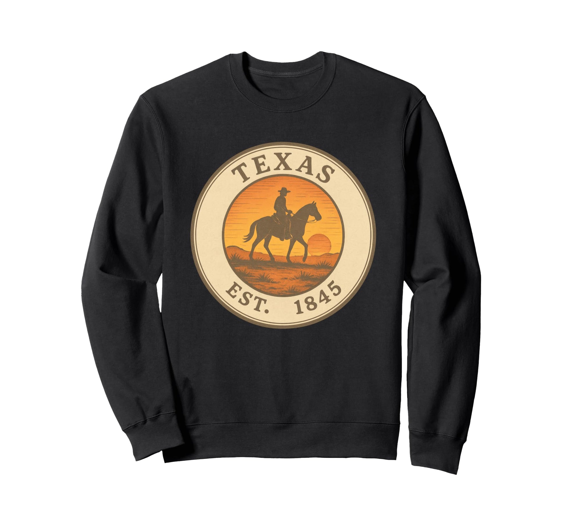 Texas Pride Cowboy Silhouette Sweatshirt - Fun Novelty Design for Adults - T-Shirt, Sweatshirt, Hoodie