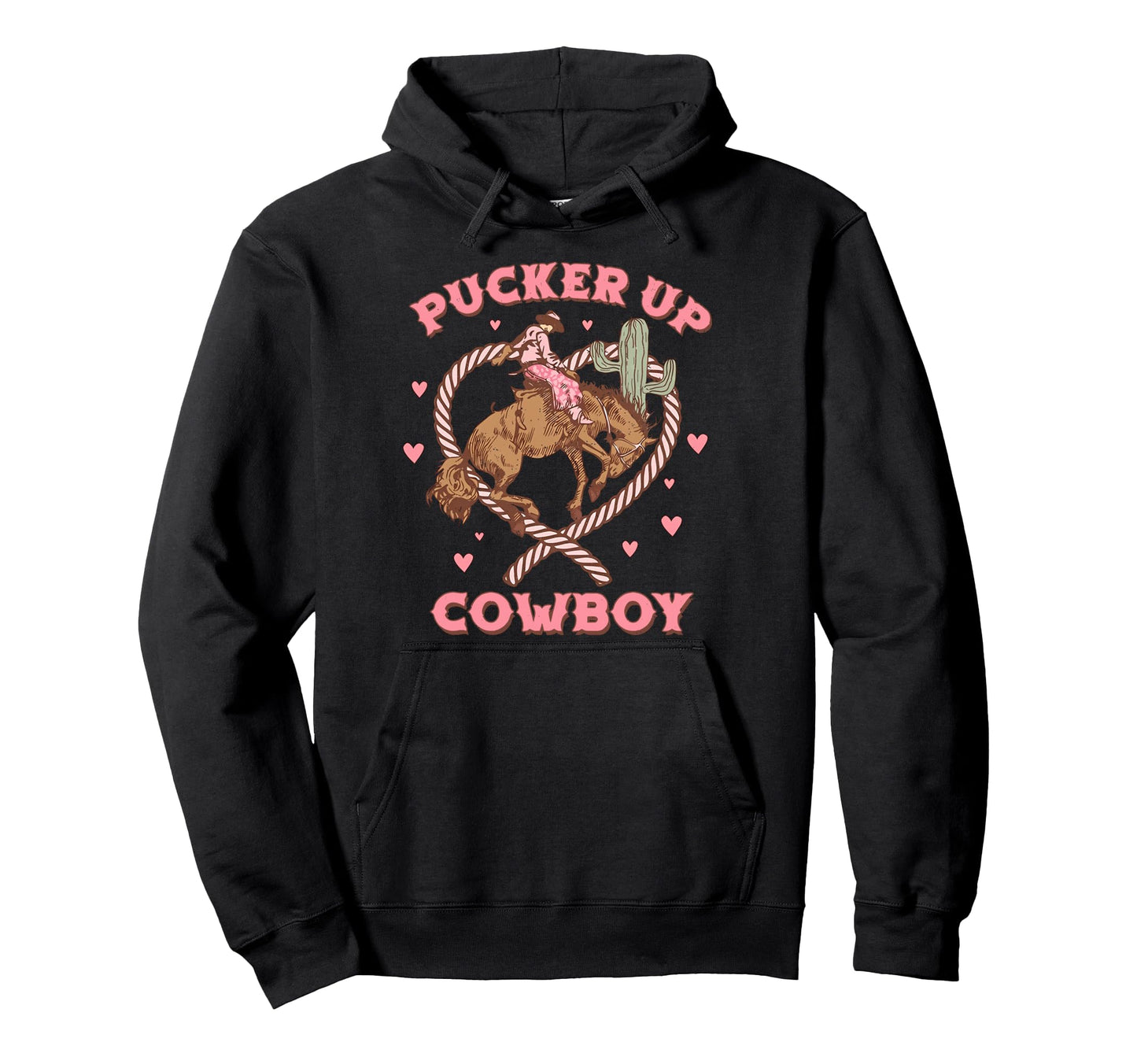 Pucker Up Cowboy Groovy Howdy Hoodie - Fun Novelty Design Men Women - T-Shirt, Sweatshirt, Hoodie