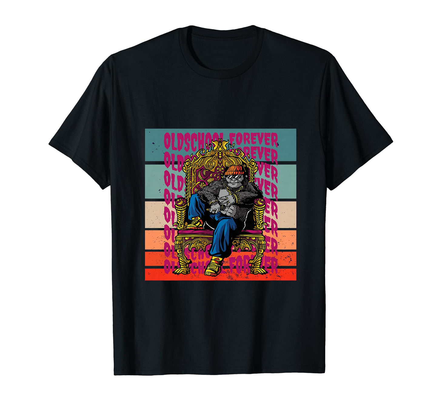 Gangsta Gorilla Oldschool Hip Hop Vibe Hip T-Shirt - Unique Graphic Unisex - T-Shirt, Sweatshirt, Hoodie