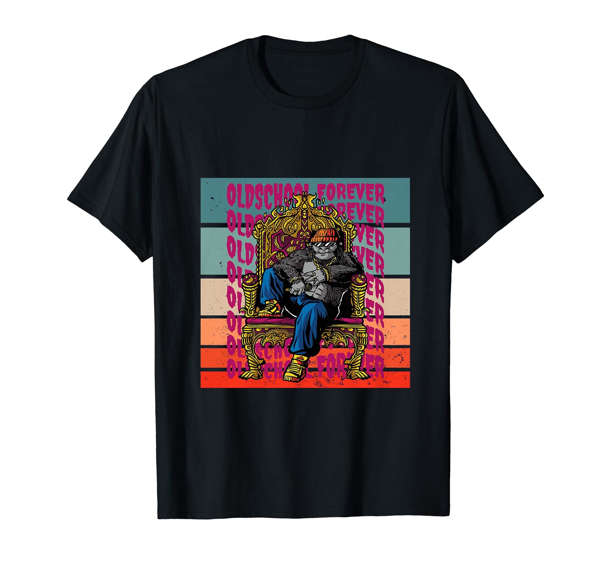 Gangsta Gorilla Oldschool Hip Hop Vibe Hip T-Shirt - Unique Graphic Unisex - T-Shirt, Sweatshirt, Hoodie