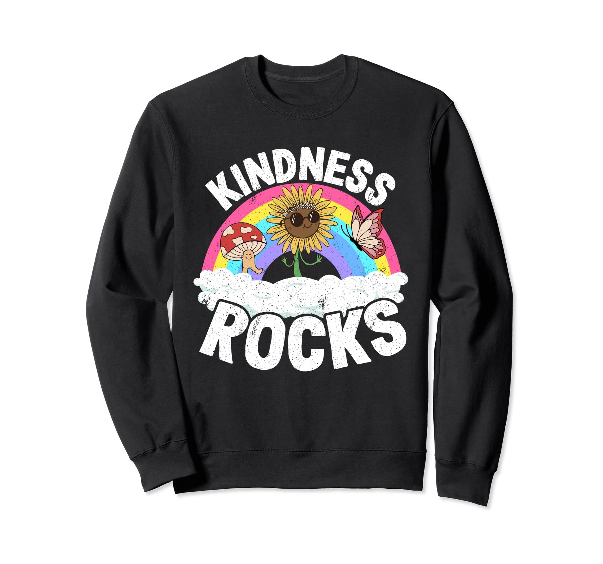 Anti Bullying Hippie Teacher Rainbow Sweatshirt - Unique Graphic Men Women - T-Shirt, Sweatshirt, Hoodie