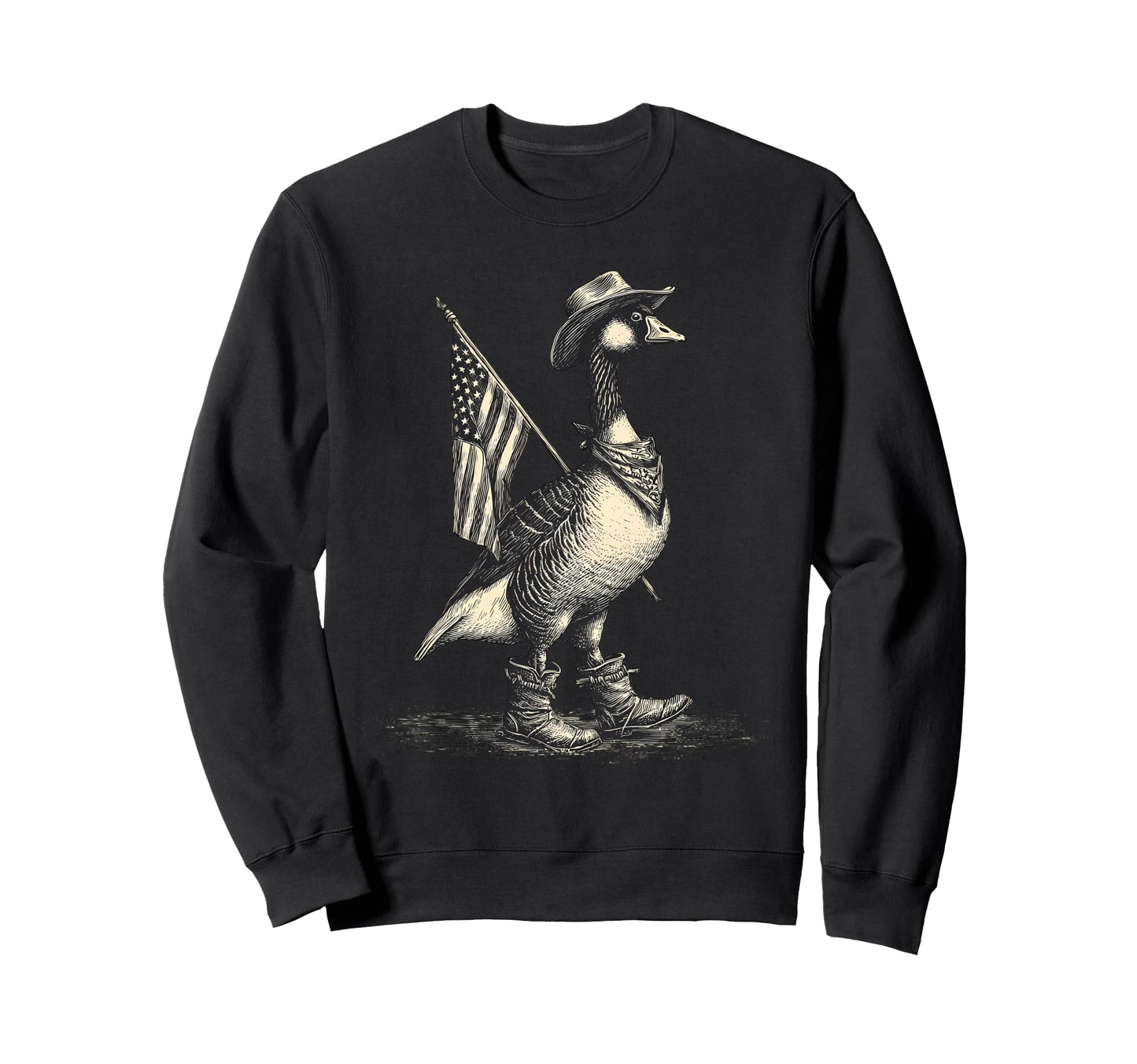 Goose Cowboy Rodeo Cowgirl Sweatshirt - Fun Novelty Design for Adults - T-Shirt, Sweatshirt, Hoodie