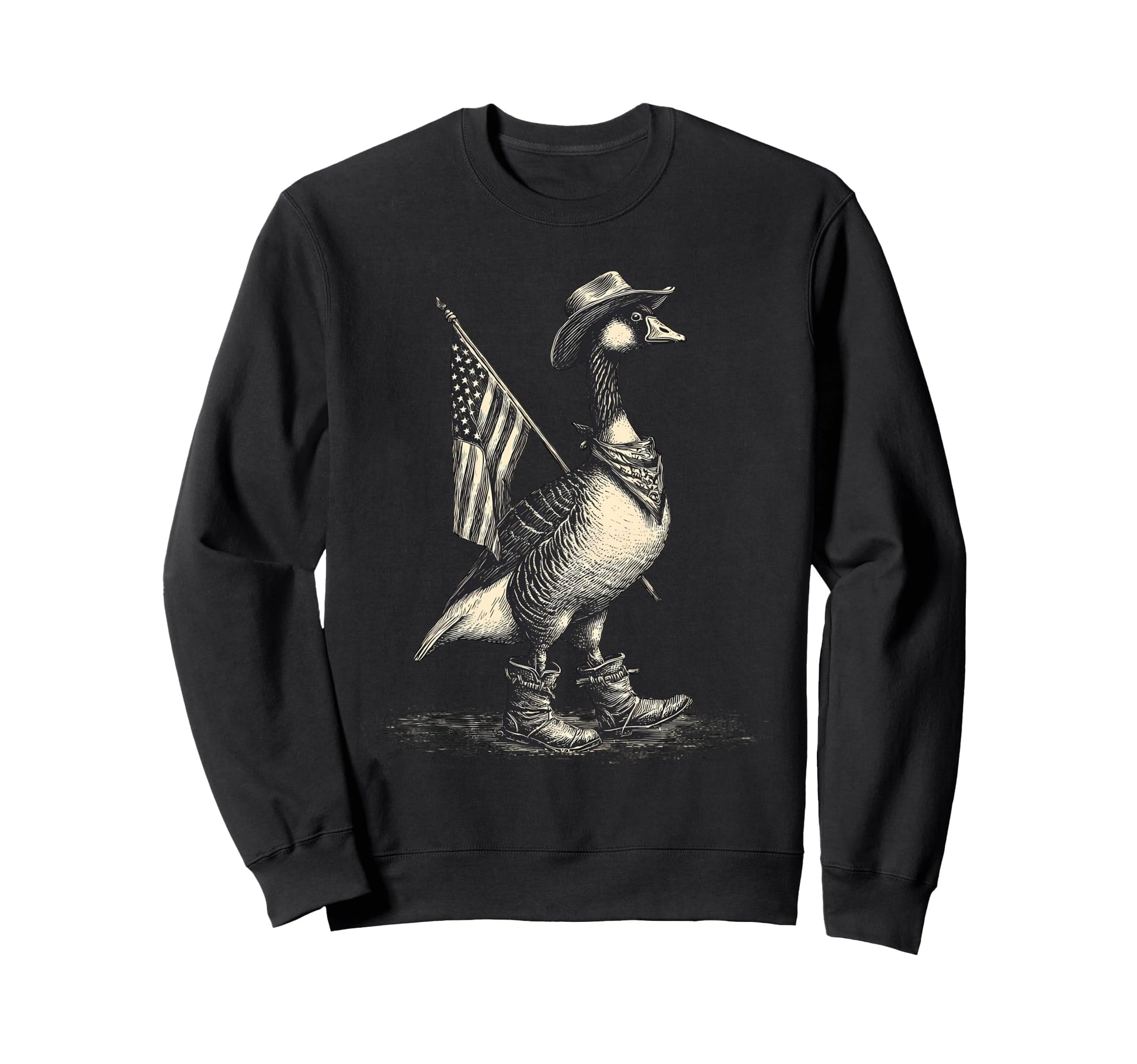 Goose Cowboy Rodeo Cowgirl Sweatshirt - Fun Novelty Design for Adults - T-Shirt, Sweatshirt, Hoodie