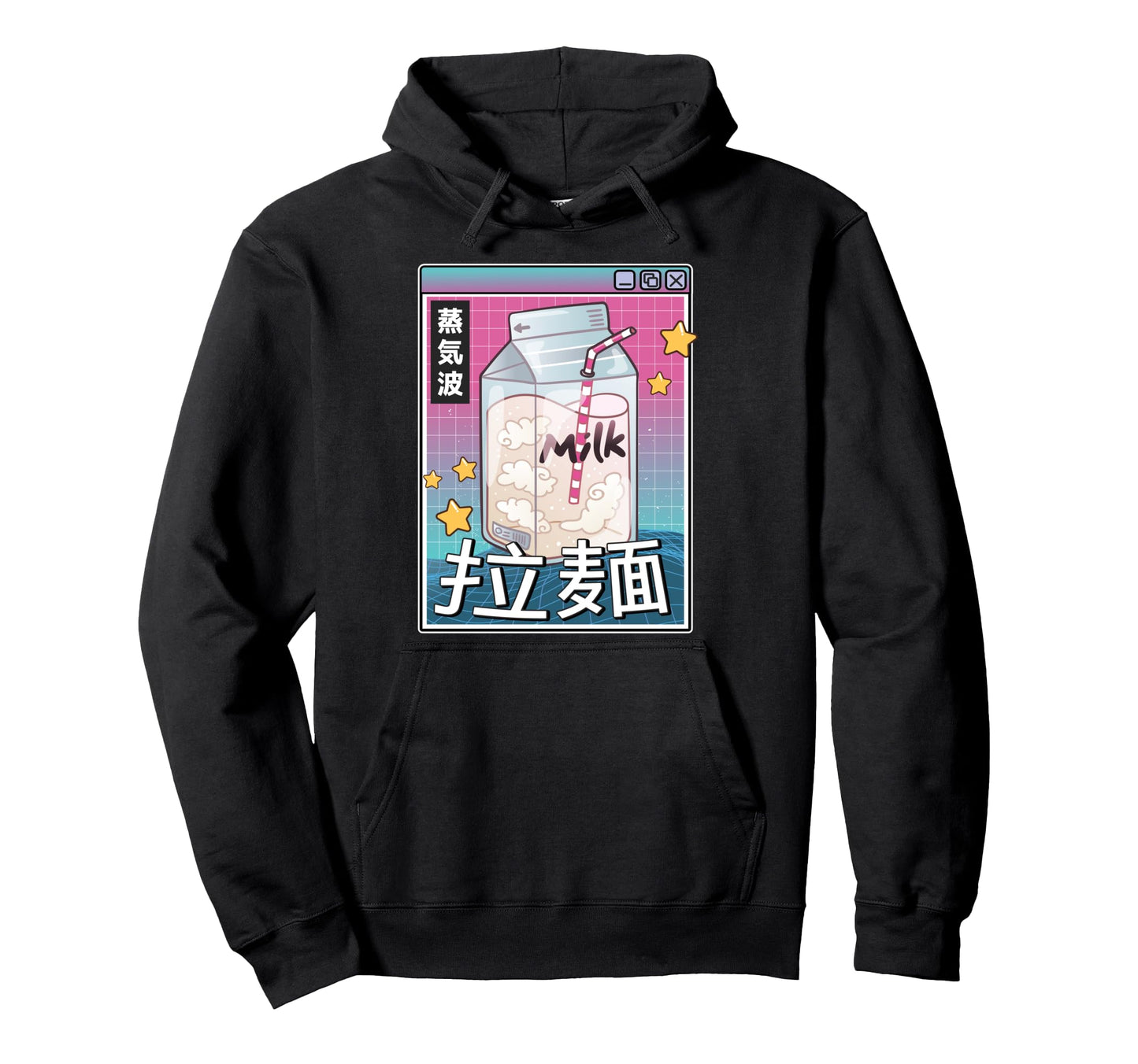 Japan Milk Carton Kawaii Grid Hoodie - Minimalist Print Men Women - T-Shirt, Sweatshirt, Hoodie