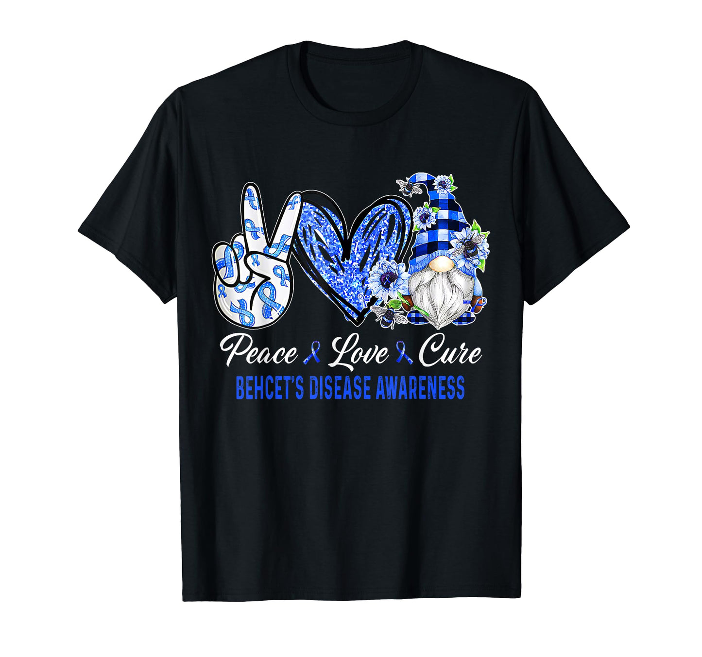 Behcets Disease Awareness Peace T-Shirt - Casual Everyday Wear Men Women - T-Shirt, Sweatshirt, Hoodie