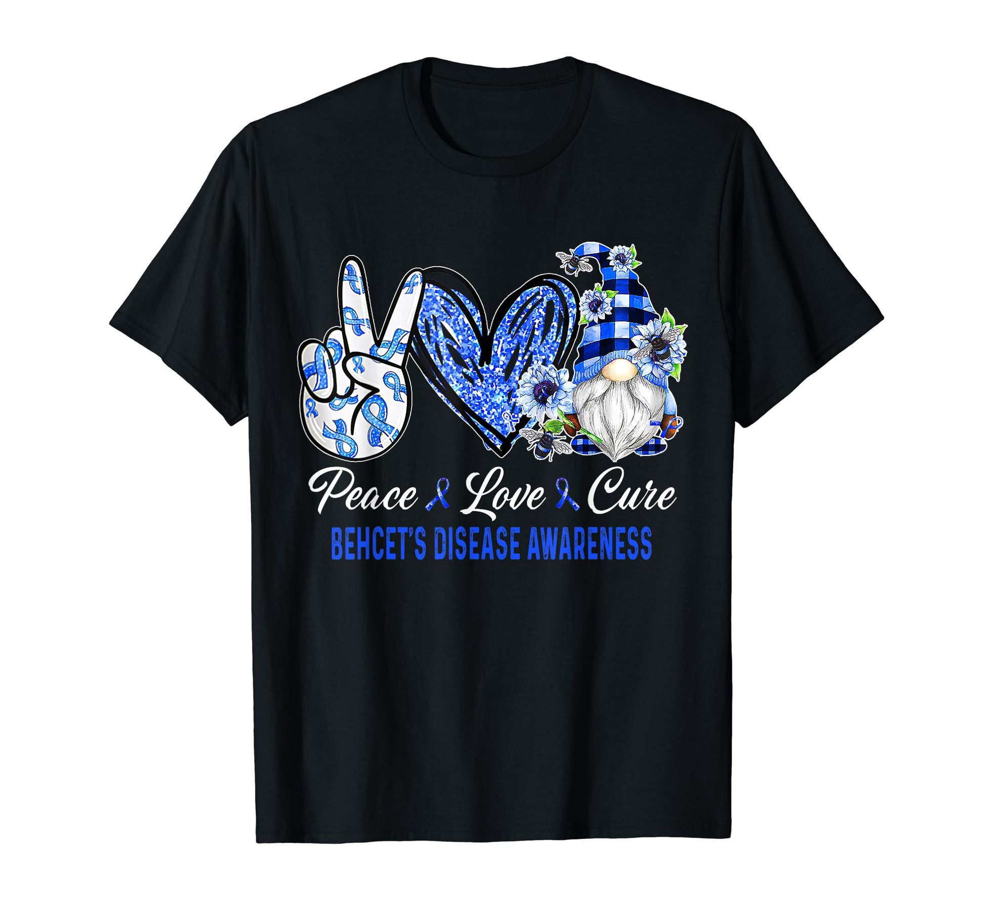 Behcets Disease Awareness Peace T-Shirt - Casual Everyday Wear Men Women - T-Shirt, Sweatshirt, Hoodie