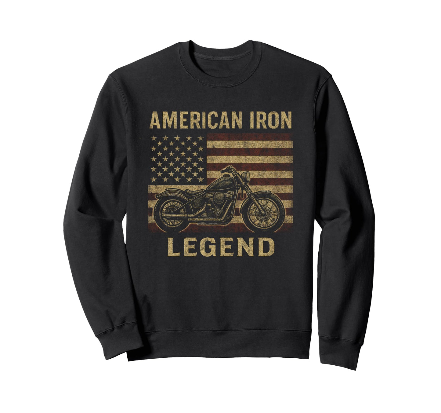 American Iron Legend Motorcycle Sweatshirt - Aesthetic Graphic for Adults - T-Shirt, Sweatshirt, Hoodie