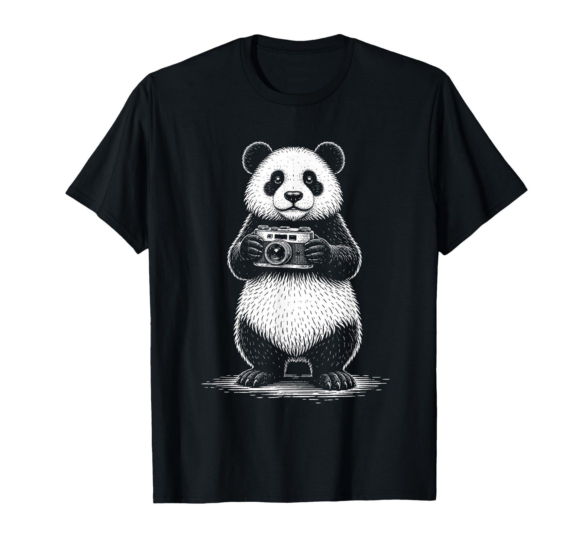 Panda Photographer Camera Photography T-Shirt - Graphic Print for Adults - T-Shirt, Sweatshirt, Hoodie