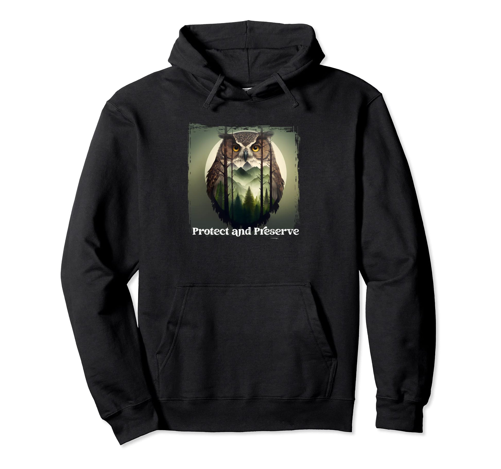 Preserve Protect National Park Owl Forest Hoodie - Graphic Print Unisex - T-Shirt, Sweatshirt, Hoodie