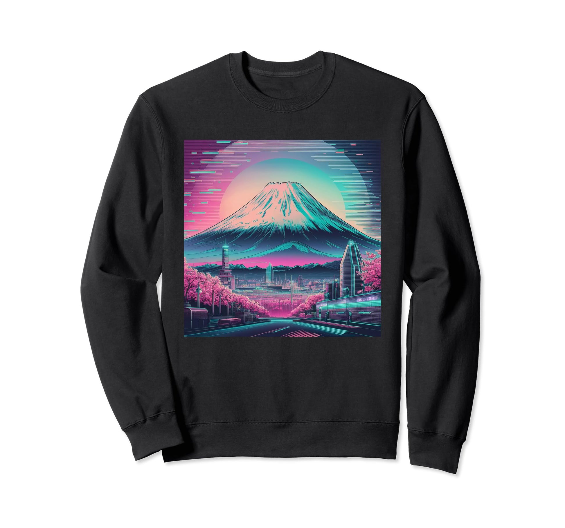 Japan Aesthetic Vaporwave Mount Fuji Sweatshirt - Minimalist Print Unisex - T-Shirt, Sweatshirt, Hoodie