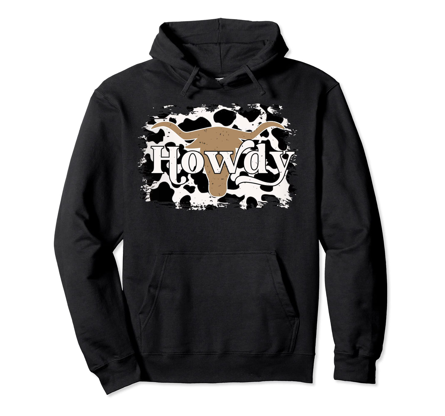 Cowboy Cowgirl Howdy Bull Horn Cow Hoodie - Unique Graphic Men Women - T-Shirt, Sweatshirt, Hoodie