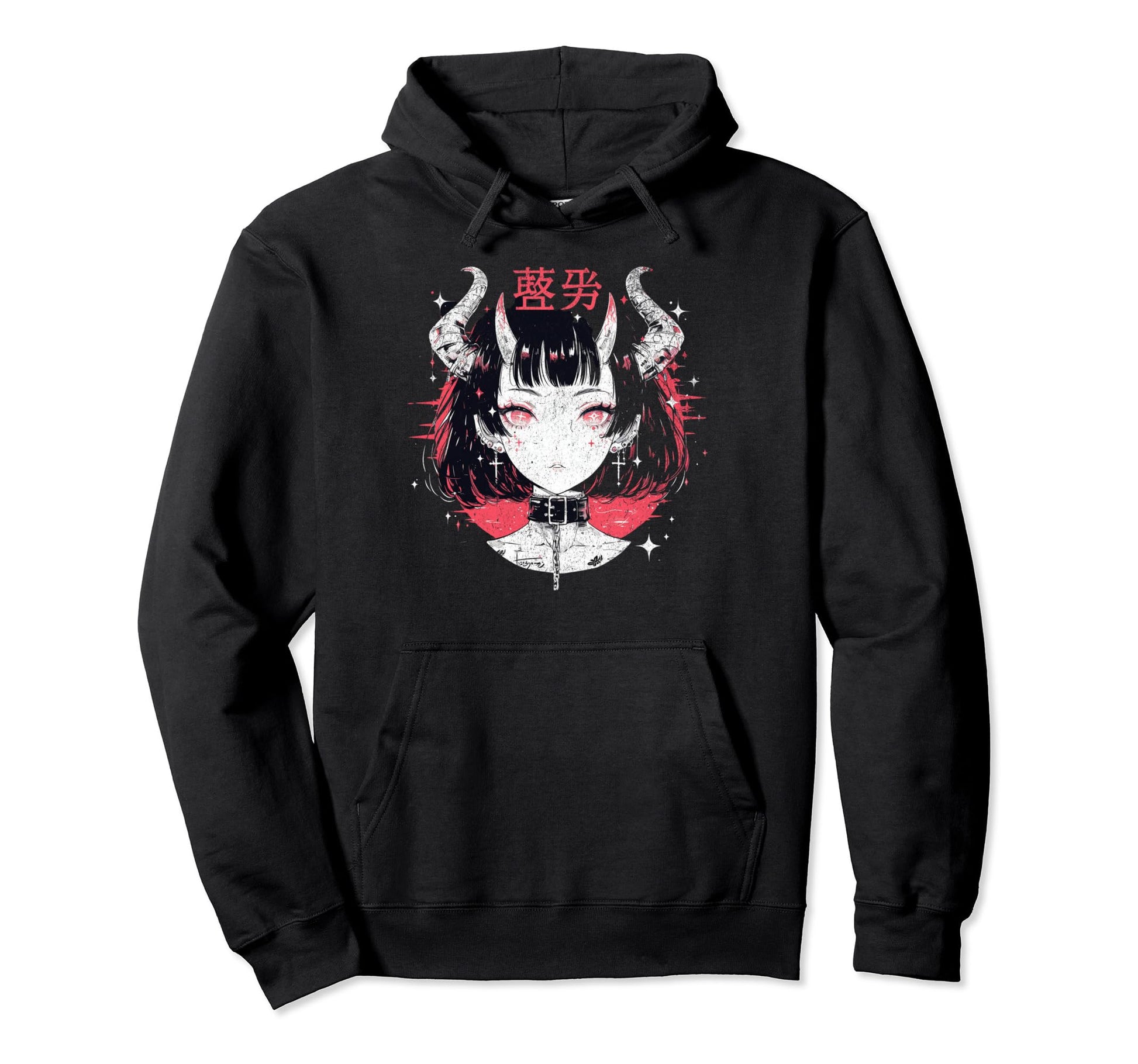 Goth Grunge Demon Anime Waifu Horror Alt Hoodie - Minimalist Print Unisex - T-Shirt, Sweatshirt, Hoodie