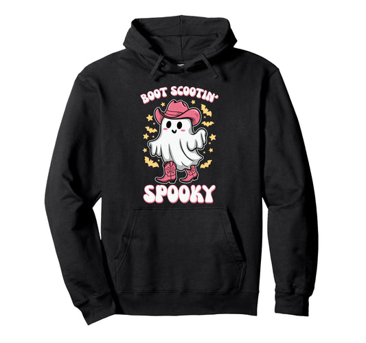 Boot Scootin Spooky Western Funny Hoodie - Casual Everyday Wear Unisex - T-Shirt, Sweatshirt, Hoodie