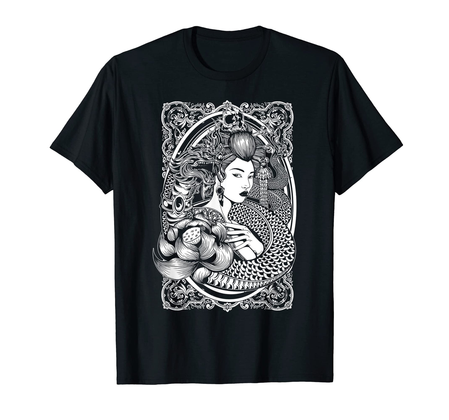 Japanese Geisha Dragon Samurai T-Shirt - Fun Novelty Design Unisex - T-Shirt, Sweatshirt, Hoodie