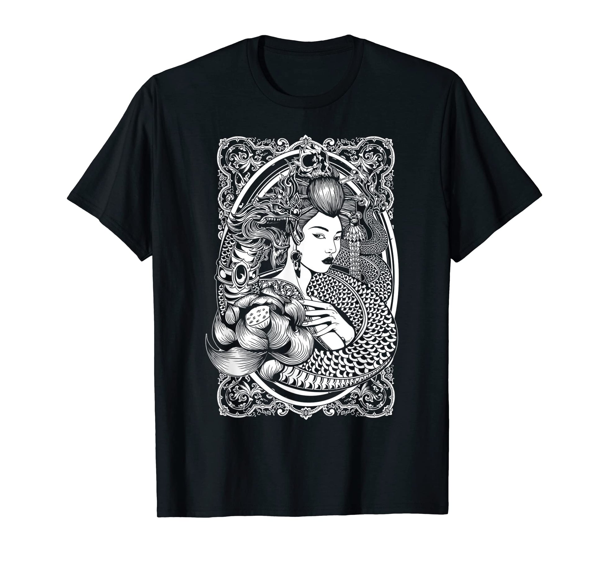Japanese Geisha Dragon Samurai T-Shirt - Fun Novelty Design Unisex - T-Shirt, Sweatshirt, Hoodie