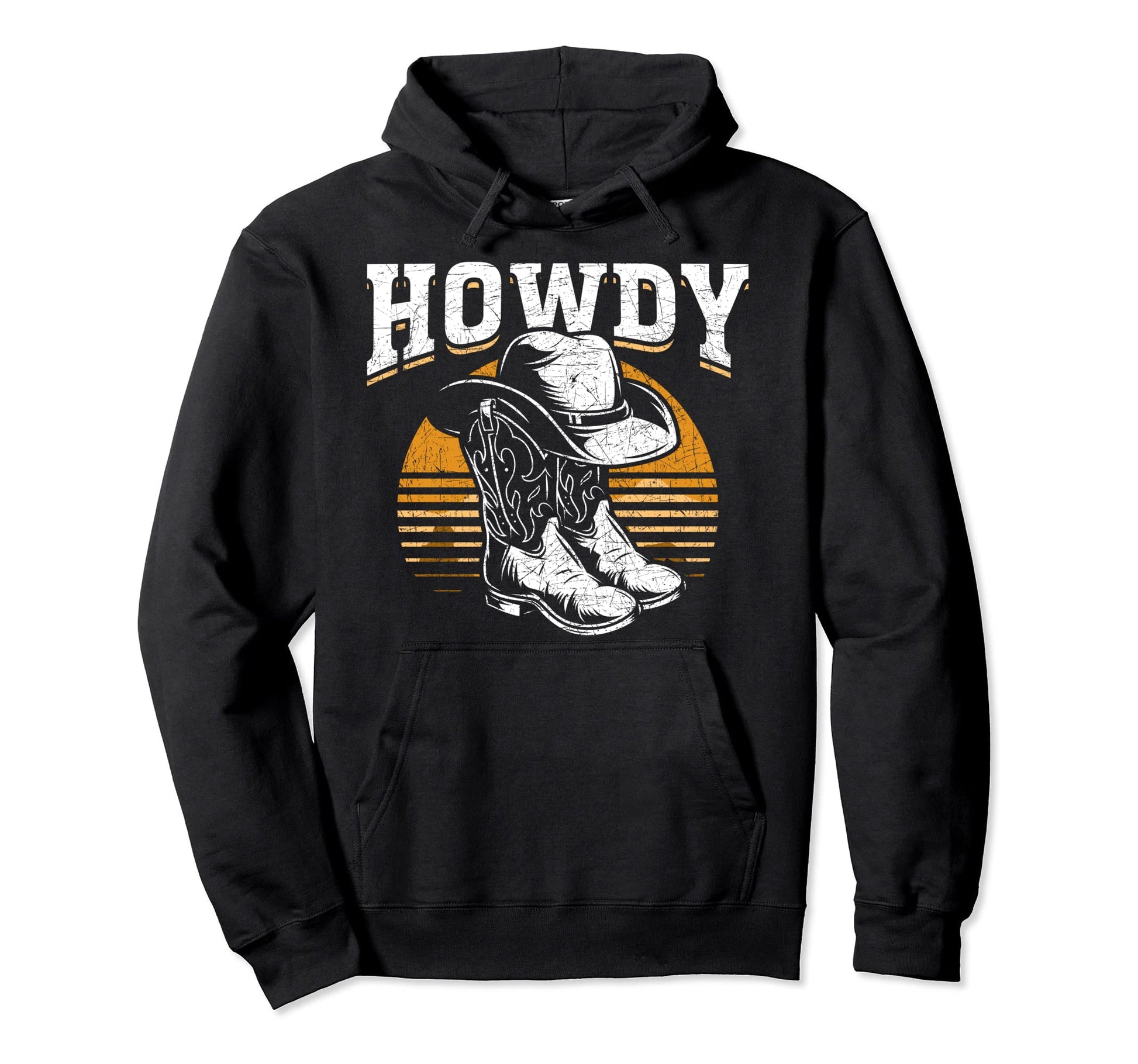 Cowboy Boots Hat Howdy Western Country Hoodie - Unique Graphic Men Women - T-Shirt, Sweatshirt, Hoodie