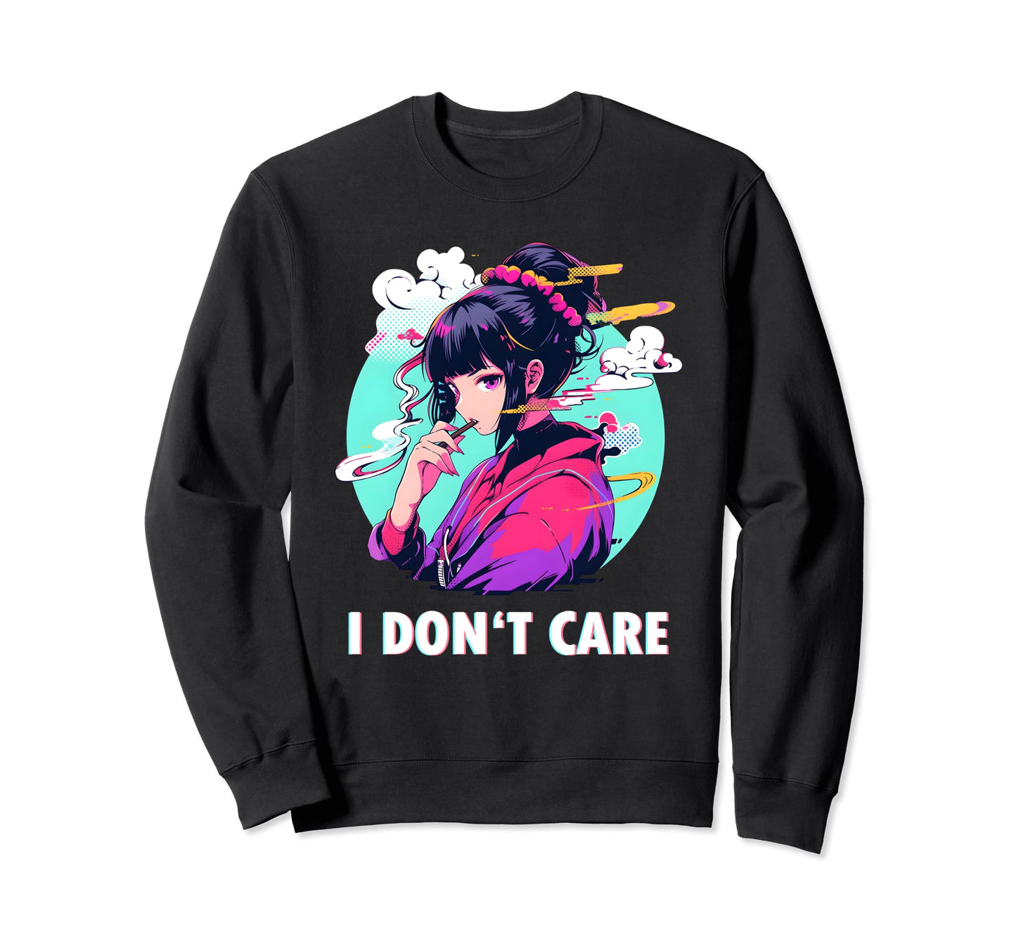 Aesthetic Vaporwave Sad Face Japanese Sweatshirt - Graphic Print Men Women - T-Shirt, Sweatshirt, Hoodie