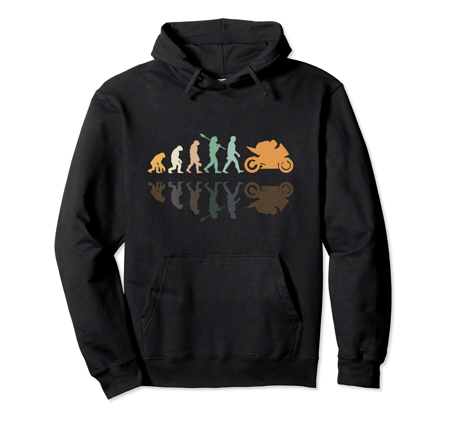 Motorcycle Evolution Shadow Biker Hoodie - Aesthetic Graphic Men Women - T-Shirt, Sweatshirt, Hoodie
