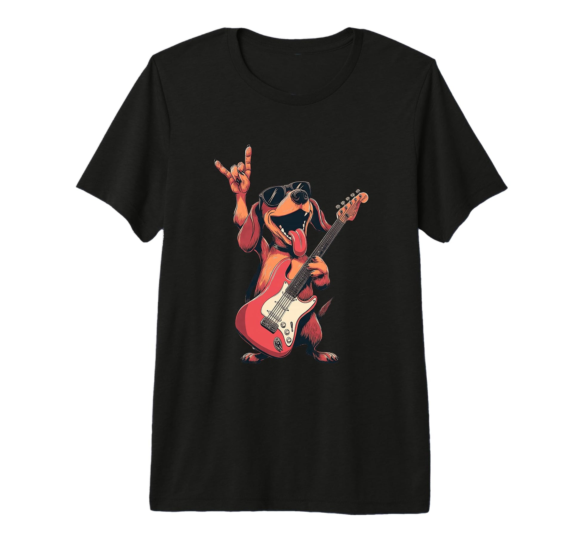 Rock Dog Funny Guitar Lover T-Shirt - Custom Art Print Men Women - T-Shirt, Sweatshirt, Hoodie