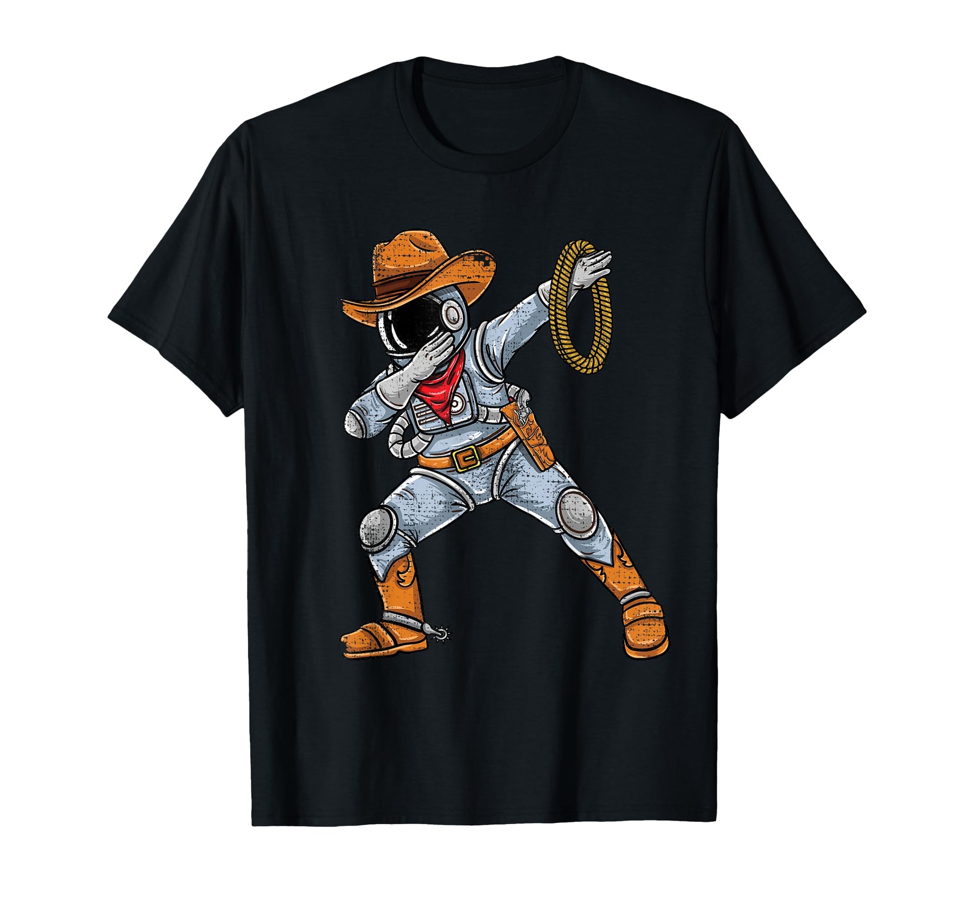 Dabbing Cowboy Halloween Astronaut T-Shirt - Aesthetic Graphic Unisex - T-Shirt, Sweatshirt, Hoodie