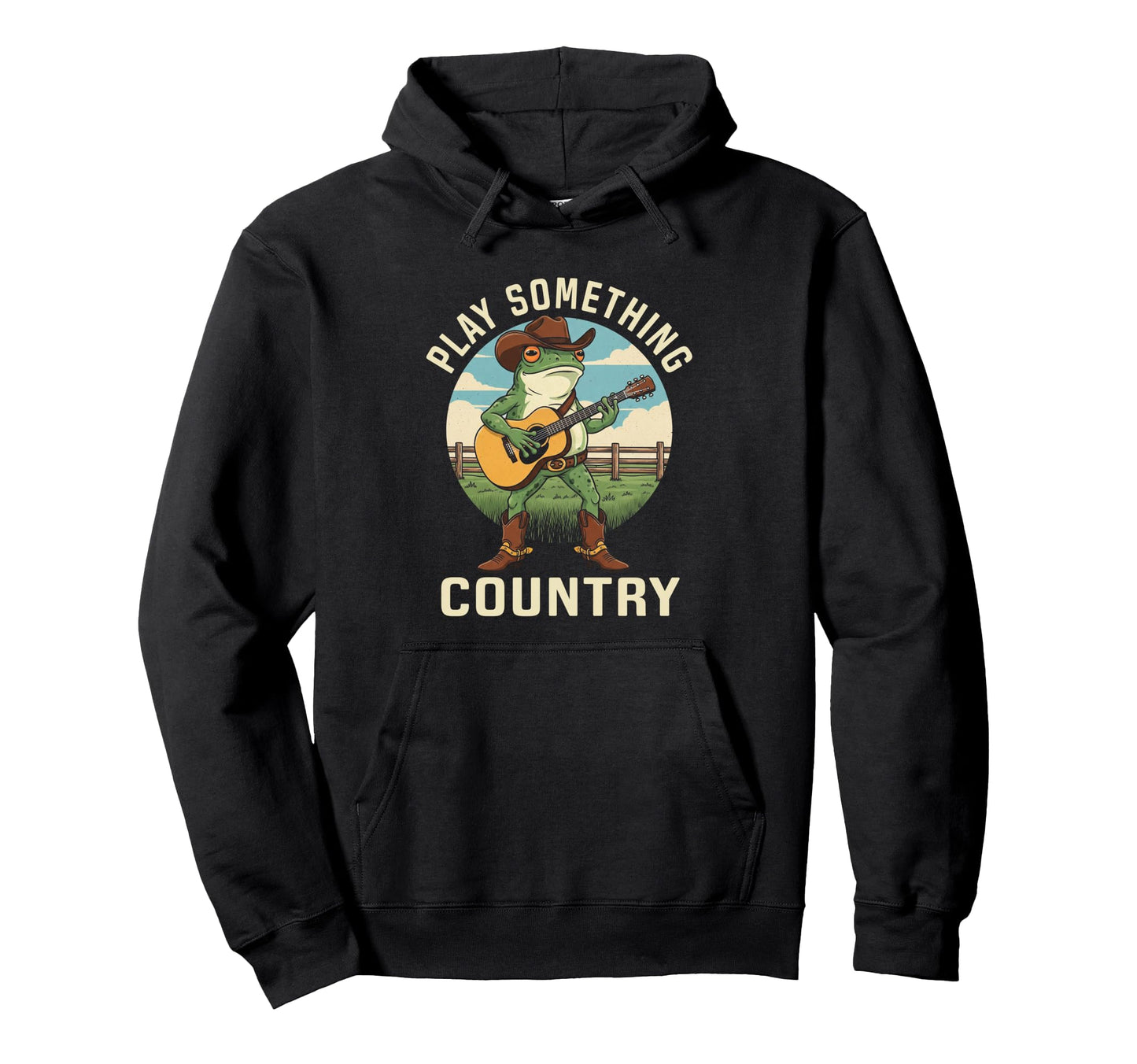 Play Something Country Music Funny Frog Hoodie - Fun Novelty Design Unisex - T-Shirt, Sweatshirt, Hoodie