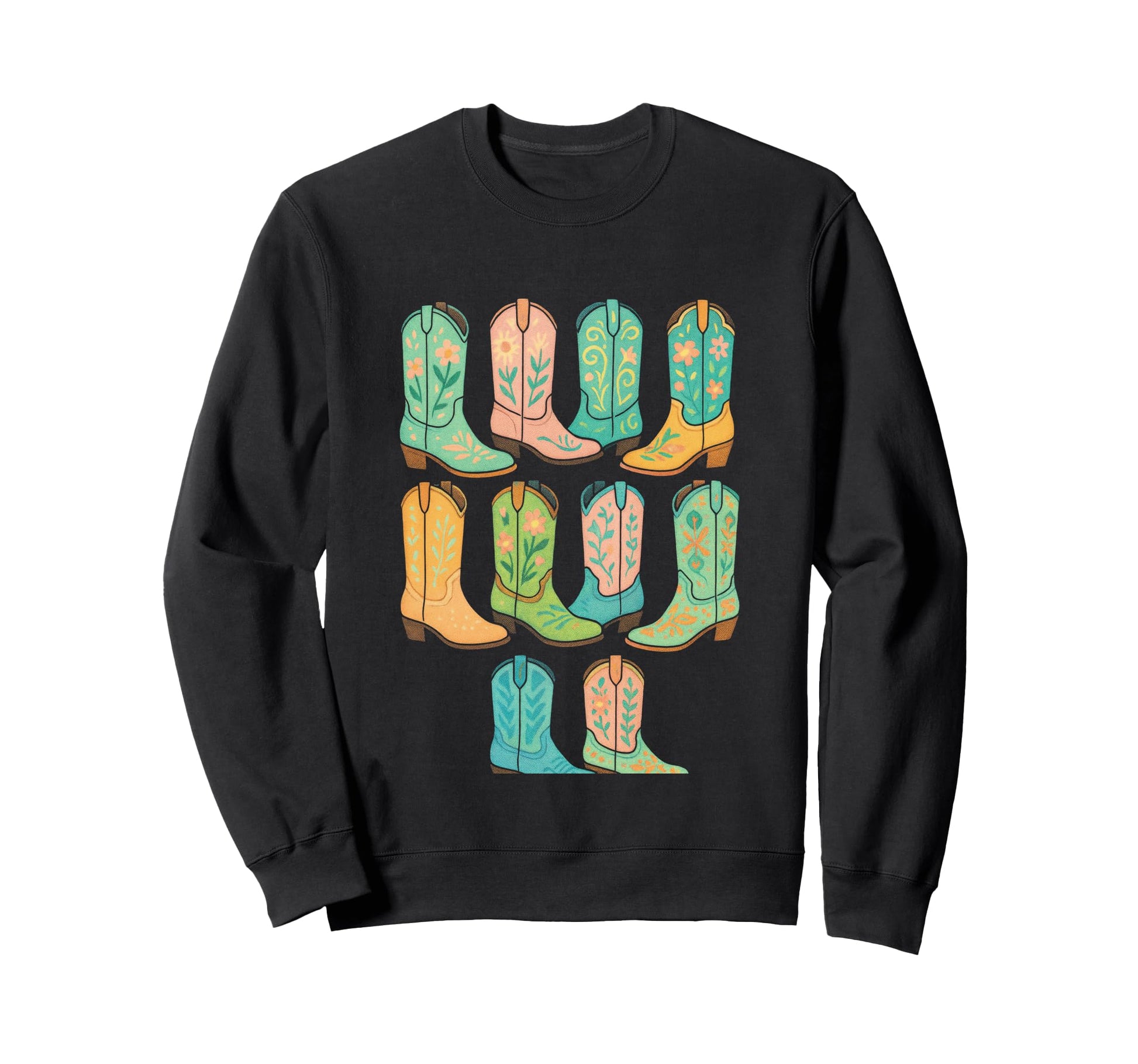 Cowboy Boots Collection Western Sweatshirt - Custom Art Print for Adults - T-Shirt, Sweatshirt, Hoodie