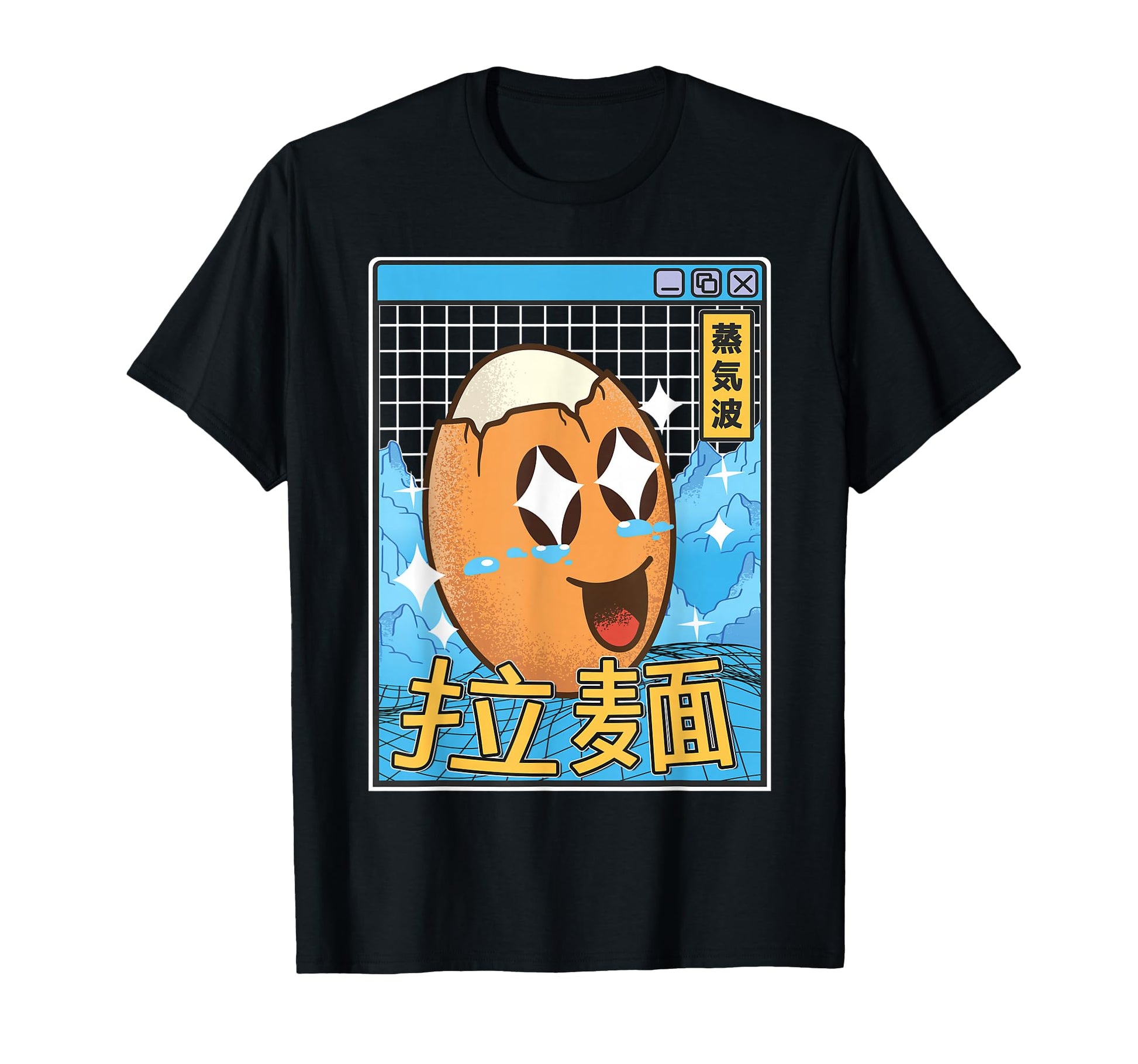 Egg Kawaii Grid Vaporwave Aesthetic T-Shirt - Aesthetic Graphic Unisex - T-Shirt, Sweatshirt, Hoodie