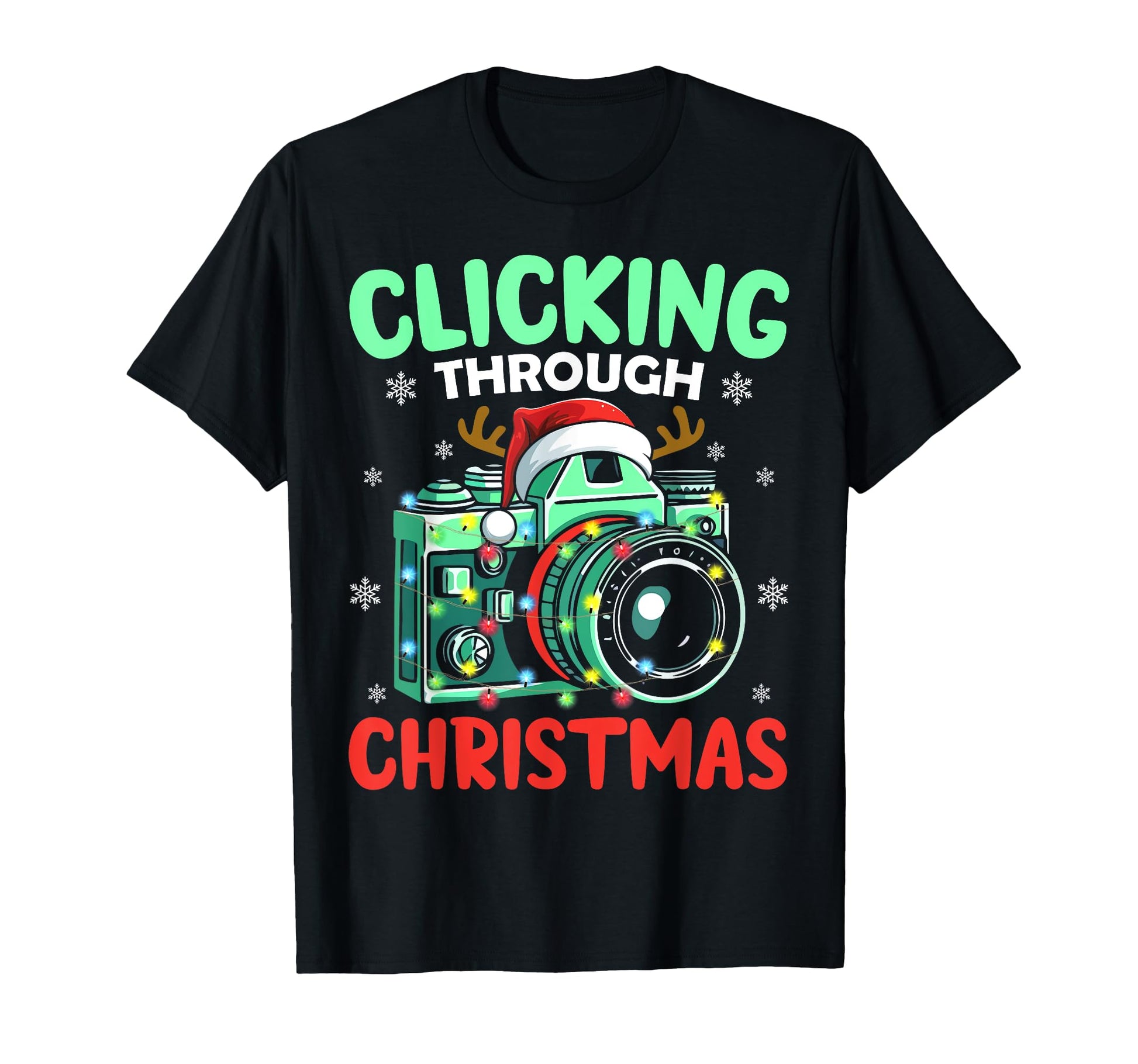 Clicking Through Camera Holiday Light T-Shirt - Custom Art Print for Adults - T-Shirt, Sweatshirt, Hoodie
